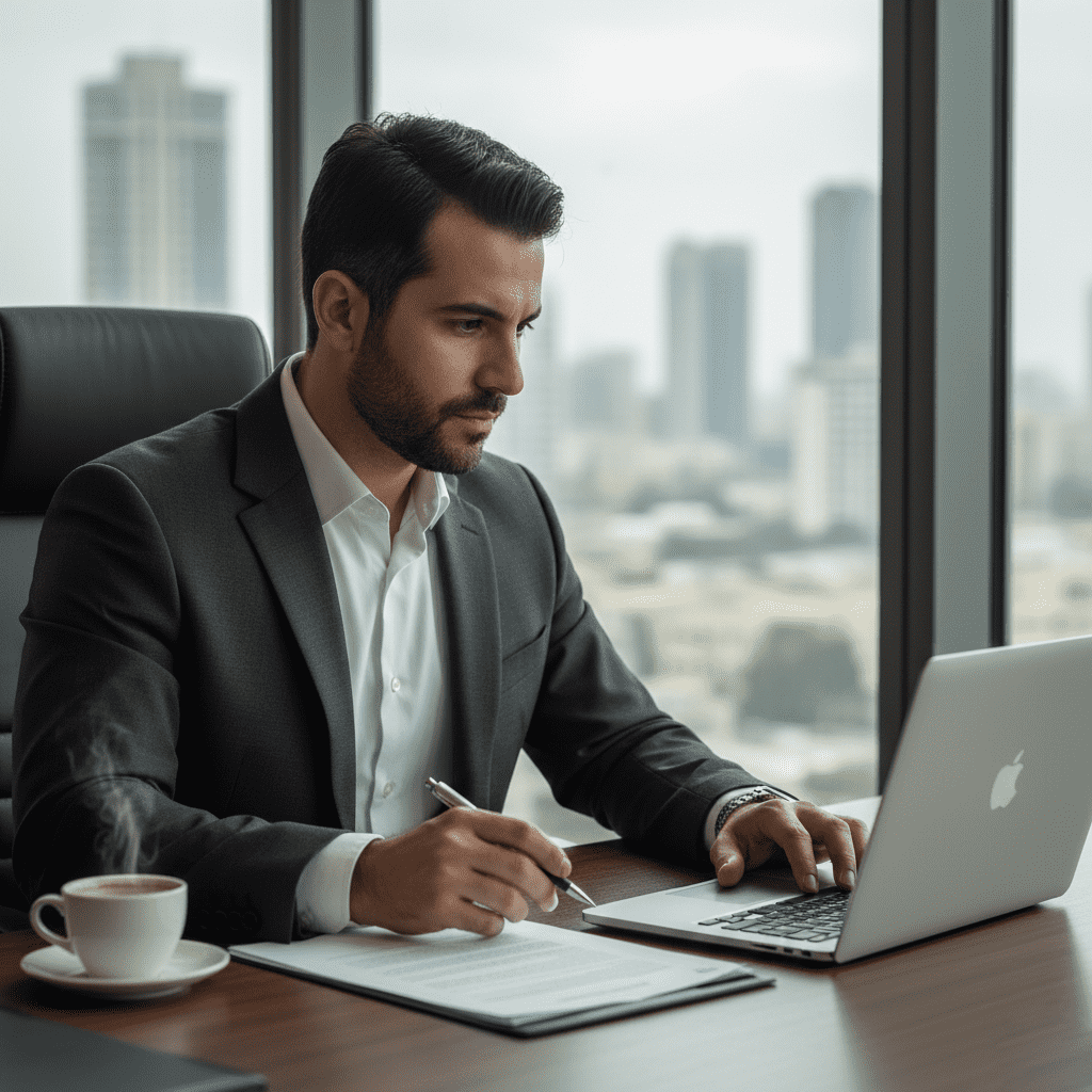  رجل أردني محترف يتعلم عبر برامج دراسات عليا أونلاين 